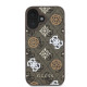 Guess iPhone 16 - Peony On 4G Background - MagSafe Θήκη με Επένδυση Συνθετικού Δέρματος - Brown - GUHMP16SP4PWPW