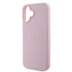 Guess iPhone 16 Plus - Grained Gold Ring - Magsafe Σκληρή Θήκη από Οικολογικό Δέρμα - Pink - GUHMP16MPGHSMMP