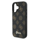 Guess iPhone 16 Plus - Peony Script - MagSafe Θήκη με Επένδυση Συνθετικού Δέρματος - Brown - GUHMP16MPGPYSK