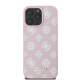 Guess iPhone 16 Pro Max - Peony Script - MagSafe Θήκη με Επένδυση Συνθετικού Δέρματος - Pink - GUHMP16XPGPYSP