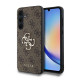 Guess Samsung Galaxy A35 5G - 4G Big Metal Logo - Θήκη με Επένδυση Συνθετικού Δέρματος - Brown - GUHCSA354GMGBR