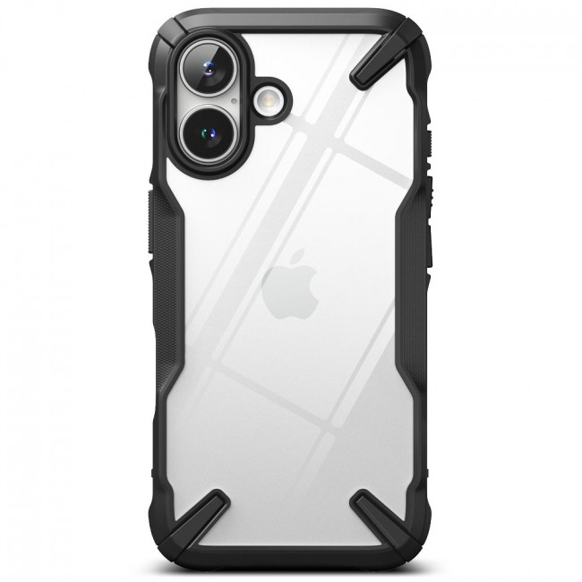 Ringke iPhone 16 Fusion X Σκληρή Θήκη με Πλαίσιο Σιλικόνης - Black - Διάφανη