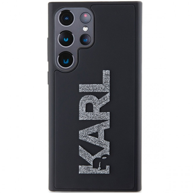 Karl Lagerfeld Samsung Galaxy S24 Ultra - 3D Rubber Glitter Logo - Σκληρή Θήκη με Πλαίσιο Σιλικόνης - Black - KLHCS24L3DMBKCK