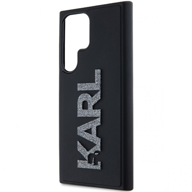 Karl Lagerfeld Samsung Galaxy S24 Ultra - 3D Rubber Glitter Logo - Σκληρή Θήκη με Πλαίσιο Σιλικόνης - Black - KLHCS24L3DMBKCK