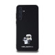 Karl Lagerfeld Samsung Galaxy A55 5G - Saffiano Karl and Choupette Pin - Σκληρή Θήκη με Επένδυση Συνθετικού Δέρματος και Πλαίσιο Σιλικόνης - Black - KLHCSA55SAKCNPK