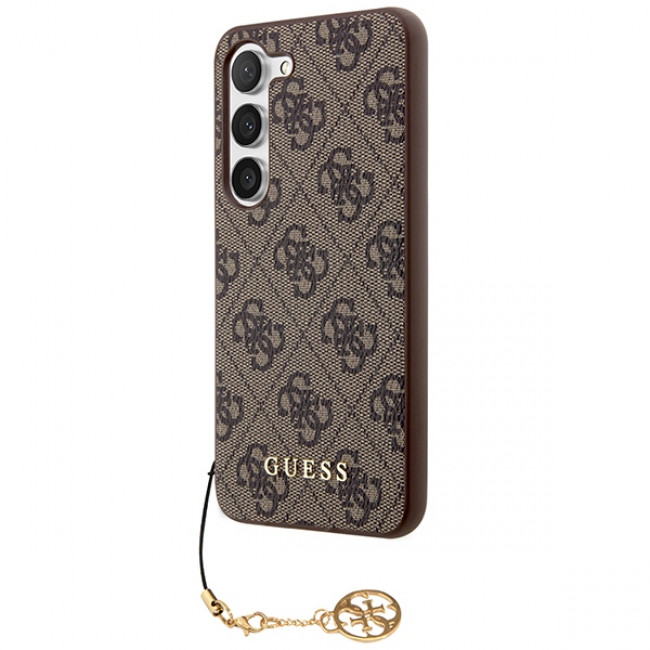 Guess Samsung Galaxy A35 5G - 4G Charms Collection - Θήκη με Επένδυση Συνθετικού Δέρματος - Brown - GUHCSA35GF4GBR