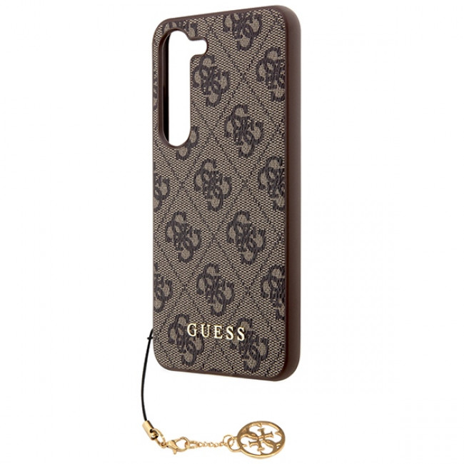 Guess Samsung Galaxy A35 5G - 4G Charms Collection - Θήκη με Επένδυση Συνθετικού Δέρματος - Brown - GUHCSA35GF4GBR