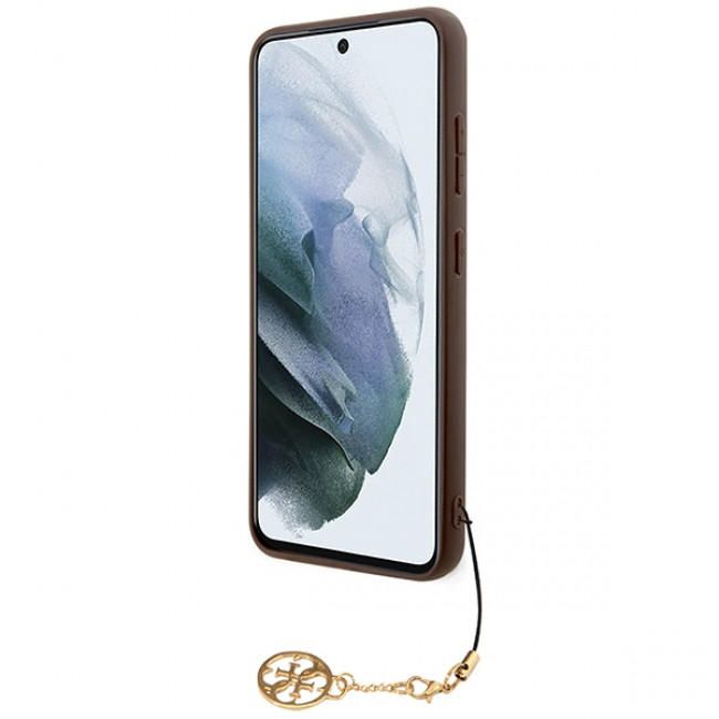 Guess Samsung Galaxy A35 5G - 4G Charms Collection - Θήκη με Επένδυση Συνθετικού Δέρματος - Brown - GUHCSA35GF4GBR