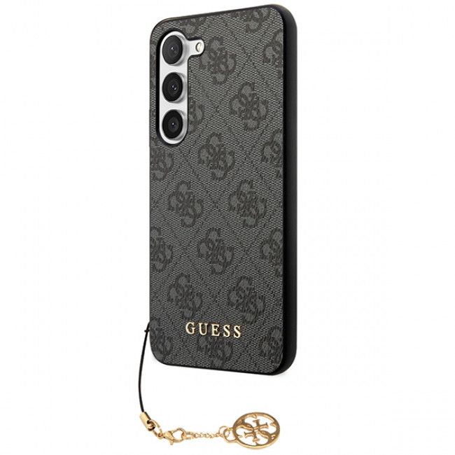 Guess Samsung Galaxy A35 5G - 4G Charms Collection - Θήκη με Επένδυση Συνθετικού Δέρματος - Black - GUHCSA35GF4GGR