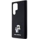 Karl Lagerfeld Samsung Galaxy S24 Ultra - Silicone Karl and Choupette Metal Pin - Σκληρή Θήκη με Πλαίσιο Σιλικόνης - Black - KLHCS24LSMHKCNPK