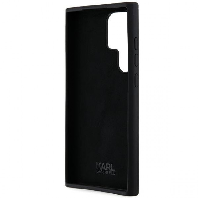 Karl Lagerfeld Samsung Galaxy S24 Ultra - Silicone Ikonik Metal Pin - Σκληρή Θήκη με Πλαίσιο Σιλικόνης - Black - KLHCS24LSMHKNPK