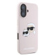 Karl Lagerfeld iPhone 16 - Silicone Double Heads Print - Θήκη Σιλικόνης με MagSafe - Pink - KLHMP16SSKCHPPLP