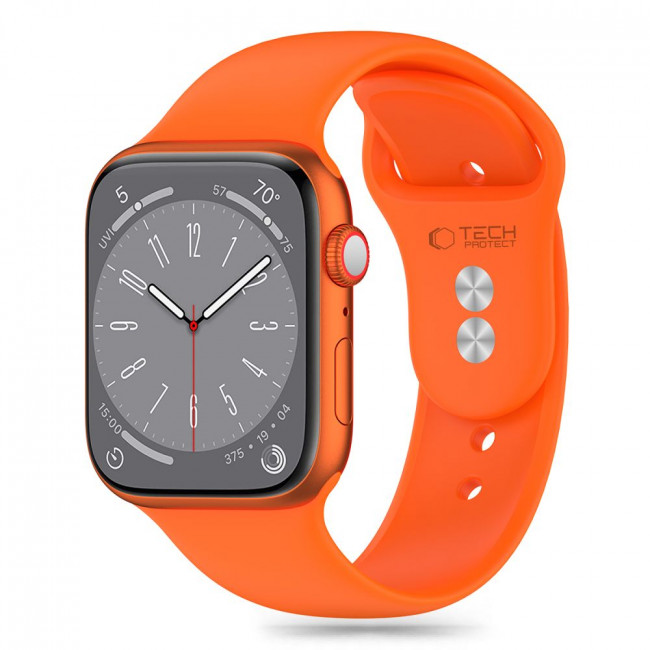 Tech-Protect Λουράκι Apple Watch 2 / 3 / 4 / 5 / 6 / 7 / 8 / 9 / SE / SE 2 / ULTRA / ULTRA 2 - 42 / 44 / 45 / 49 mm Silicone Σιλικόνης - Bright Orange