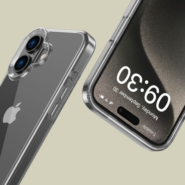 Tech-Protect iPhone 16 Flexair Hybrid Σκληρή Θήκη με Πλαίσιο Σιλικόνης - Διάφανη