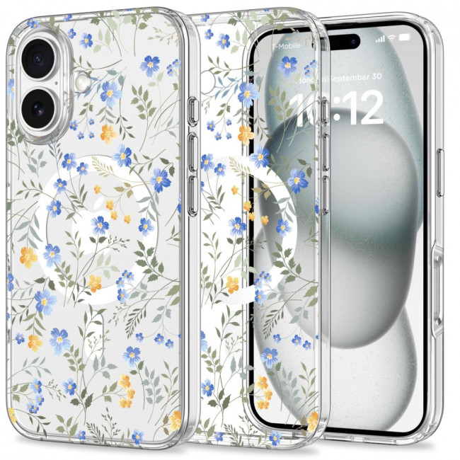 Tech-Protect iPhone 16 MagMood - Σκληρή Θήκη με Πλαίσιο Σιλικόνης και MagSafe - Spring Flowers