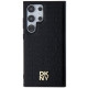 DKNY Samsung Galaxy S24 Ultra - Leather Monogram Pattern Metal Logo MagSafe Σκληρή Θήκη με Επένδυση Συνθετικού Δέρματος - Black