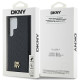 DKNY Samsung Galaxy S24 Ultra - Leather Monogram Pattern Metal Logo MagSafe Σκληρή Θήκη με Επένδυση Συνθετικού Δέρματος - Black