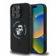 Karl Lagerfeld iPhone 16 Pro - Silicone KC Heads Ring MagSafe - Θήκη Σιλικόνης με MagSafe - Black - KLHMP16LSCMKCRHK