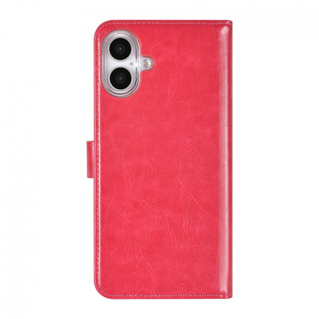 TUNIQ iPhone 16 Plus - Θήκη Πορτοφόλι Stand από Δερματίνη - Hot Pink