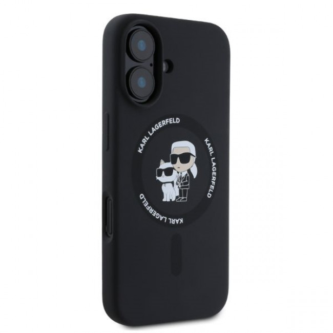 Karl Lagerfeld iPhone 16 - Silicone KC Heads Ring MagSafe - Θήκη Σιλικόνης με MagSafe - Pink - KLHMP16SSCMKCRHK