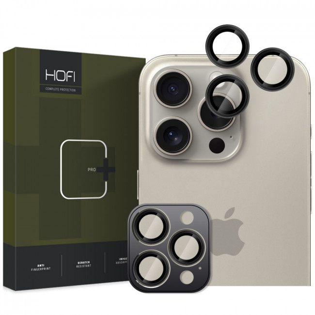 Hofi iPhone 16 Pro / iPhone 16 Pro Max CamRing Pro+ Αντιχαρακτικό Γυαλί για την Κάμερα - Black