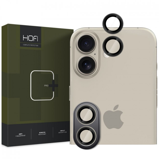 Hofi iPhone 16 / iPhone 16 Plus CamRing Pro+ Αντιχαρακτικό Γυαλί για την Κάμερα - Black