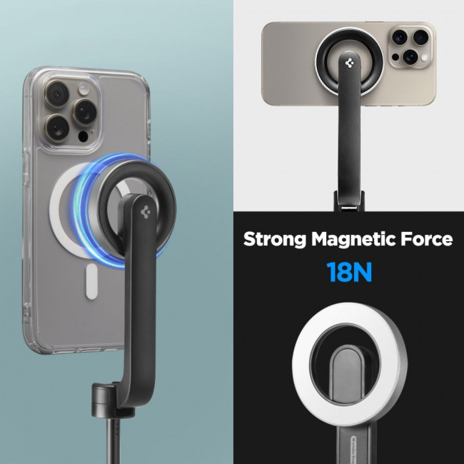 Spigen S580W Ασύρματο MagSafe Selfie Stick με Τρίποδο και Bluetooth Τηλεχειριστήριο - Black