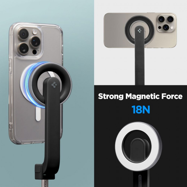 Spigen S571W Ασύρματο MagSafe Selfie Stick με Τρίποδο και Bluetooth Τηλεχειριστήριο - Black