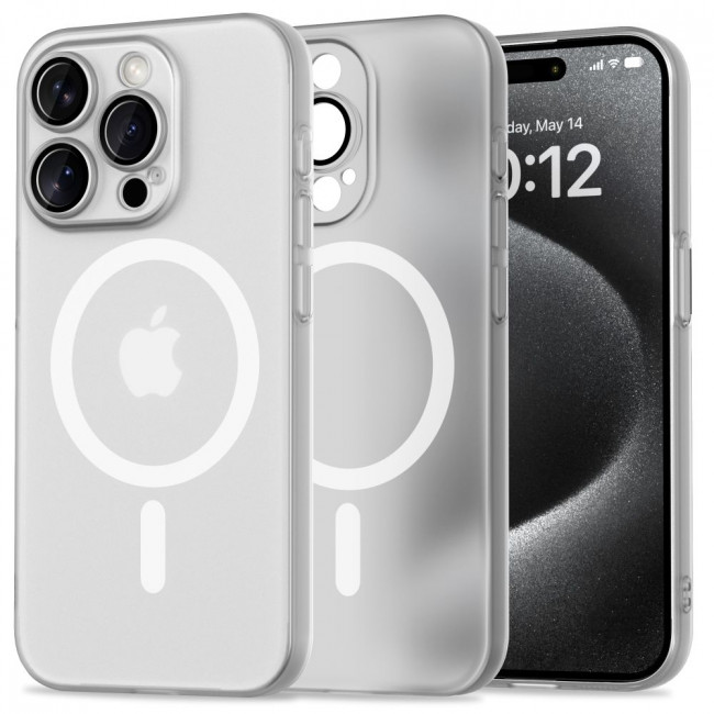 Tech-Protect iPhone 15 Pro MagSlim - Σκληρή Θήκη με MagSafe - Matte / White