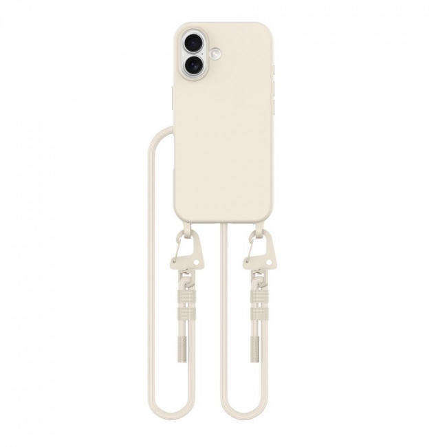 Tech-Protect iPhone 16 MagNecklace - MagSafe Θήκη Σιλικόνης TPU με Pυθμιζόμενο Αποσπώμενο Κορδόνι - Latte