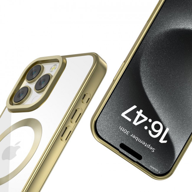 Tech-Protect iPhone 16 Pro MagFlex Θήκη Σιλικόνης TPU με Magsafe - Διάφανη / Satin Gold