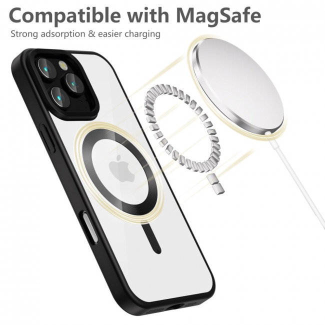 Tech-Protect iPhone 16 Pro MagFlex Θήκη Σιλικόνης TPU με Magsafe - Διάφανη / Satin Black