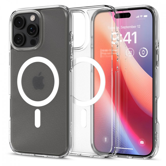 Spigen iPhone 16 Pro Max Ultra Hybrid Mag Σκληρή Θήκη με Πλαίσιο Σιλικόνης Και MagSafe - Frost Clear