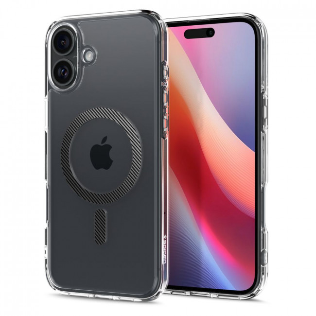 Spigen iPhone 16 Ultra Hybrid Mag Σκληρή Θήκη με Πλαίσιο Σιλικόνης Και MagSafe - Carbon Fiber