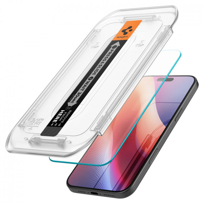 Spigen iPhone 16 Pro Max Glas.TR EZ Fit 0.58mm 2.5D 9H Tempered Glass Αντιχαρακτικό Γυαλί Οθόνης - Clear - AGL07914