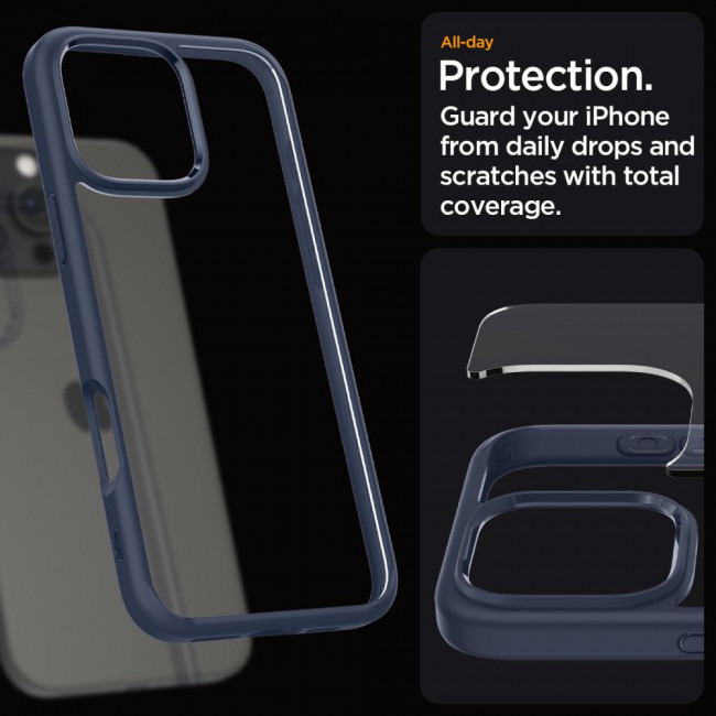 Spigen iPhone 16 Pro Ultra Hybrid Σκληρή Θήκη με Πλαίσιο Σιλικόνης - Navy Blue