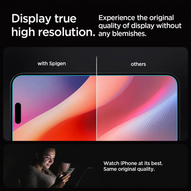 Spigen iPhone 16 Pro Glas.TR EZ Fit 0.58mm 2.5D 9H Tempered Glass Αντιχαρακτικό Γυαλί Οθόνης - 2 Τεμάχια - Clear - AGL07928