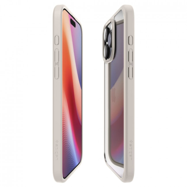 Spigen iPhone 16 Pro Ultra Hybrid Σκληρή Θήκη με Πλαίσιο Σιλικόνης - Natural Titanium