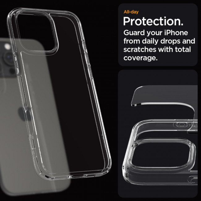 Spigen iPhone 16 Pro Ultra Hybrid Σκληρή Θήκη με Πλαίσιο Σιλικόνης - Clear