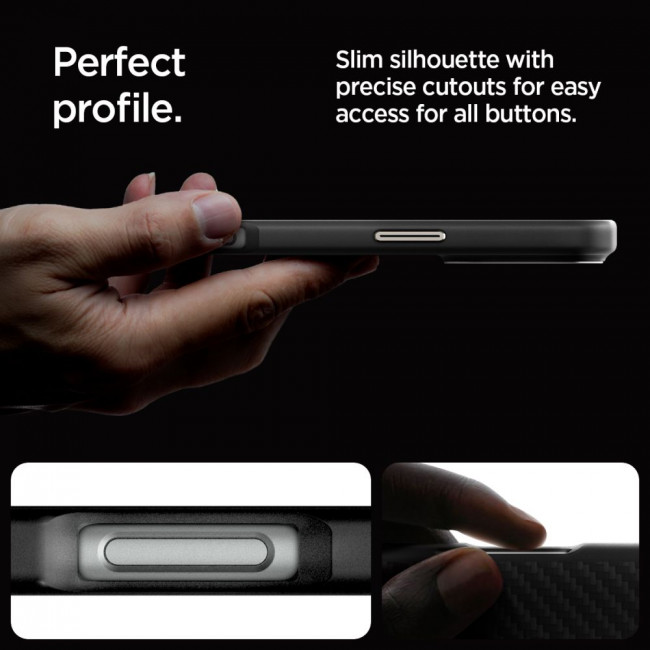 Spigen iPhone 16 Pro Max Enzo Aramid Mag Σκληρή Θήκη Aramid Fiber με MagSafe - Black Natural