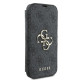 Guess iPhone 16 Pro - 4G Metal Logo Θήκη Πορτοφόλι με Επένδυση Συνθετικού Δέρματος - Black - GUBKP16L4GMGGR