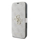 Guess iPhone 16 Pro - 4G Metal Logo Θήκη Πορτοφόλι με Επένδυση Συνθετικού Δέρματος - Pink - GUBKP16L4GMGPI