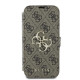 Guess iPhone 16 Plus - 4G Metal Logo Θήκη Πορτοφόλι με Επένδυση Συνθετικού Δέρματος - Brown - GUBKP16M4GMGBR