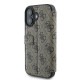 Guess iPhone 16 Plus - 4G Metal Logo Θήκη Πορτοφόλι με Επένδυση Συνθετικού Δέρματος - Brown - GUBKP16M4GMGBR