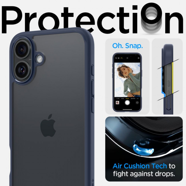 Spigen iPhone 16 Ultra Hybrid Σκληρή Θήκη με Πλαίσιο Σιλικόνης - Navy Blue