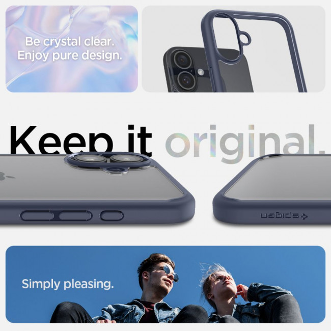 Spigen iPhone 16 Ultra Hybrid Σκληρή Θήκη με Πλαίσιο Σιλικόνης - Navy Blue