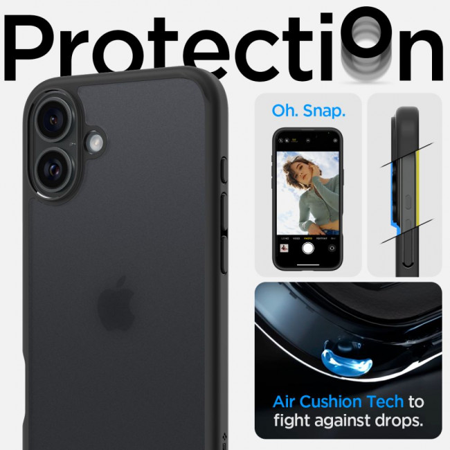 Spigen iPhone 16 Ultra Hybrid Σκληρή Θήκη με Πλαίσιο Σιλικόνης - Frost Black