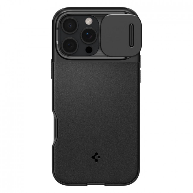 Spigen iPhone 16 Pro Optik Armor Mag Θήκη Σιλικόνης με Κάλυμμα για την Κάμερα και MagSafe - Black