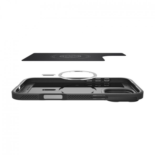 Spigen iPhone 16 Pro Optik Armor Mag Θήκη Σιλικόνης με Κάλυμμα για την Κάμερα και MagSafe - Black