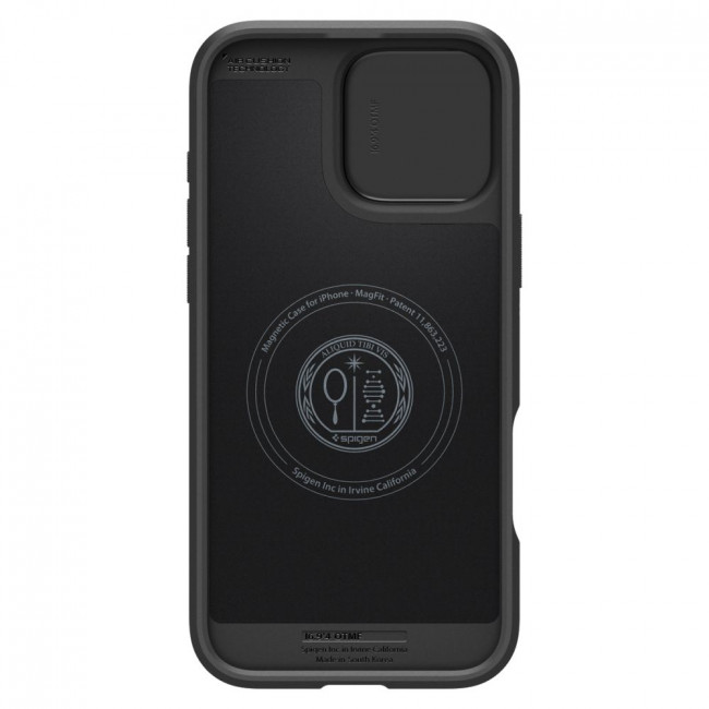 Spigen iPhone 16 Pro Optik Armor Mag Θήκη Σιλικόνης με Κάλυμμα για την Κάμερα και MagSafe - Black